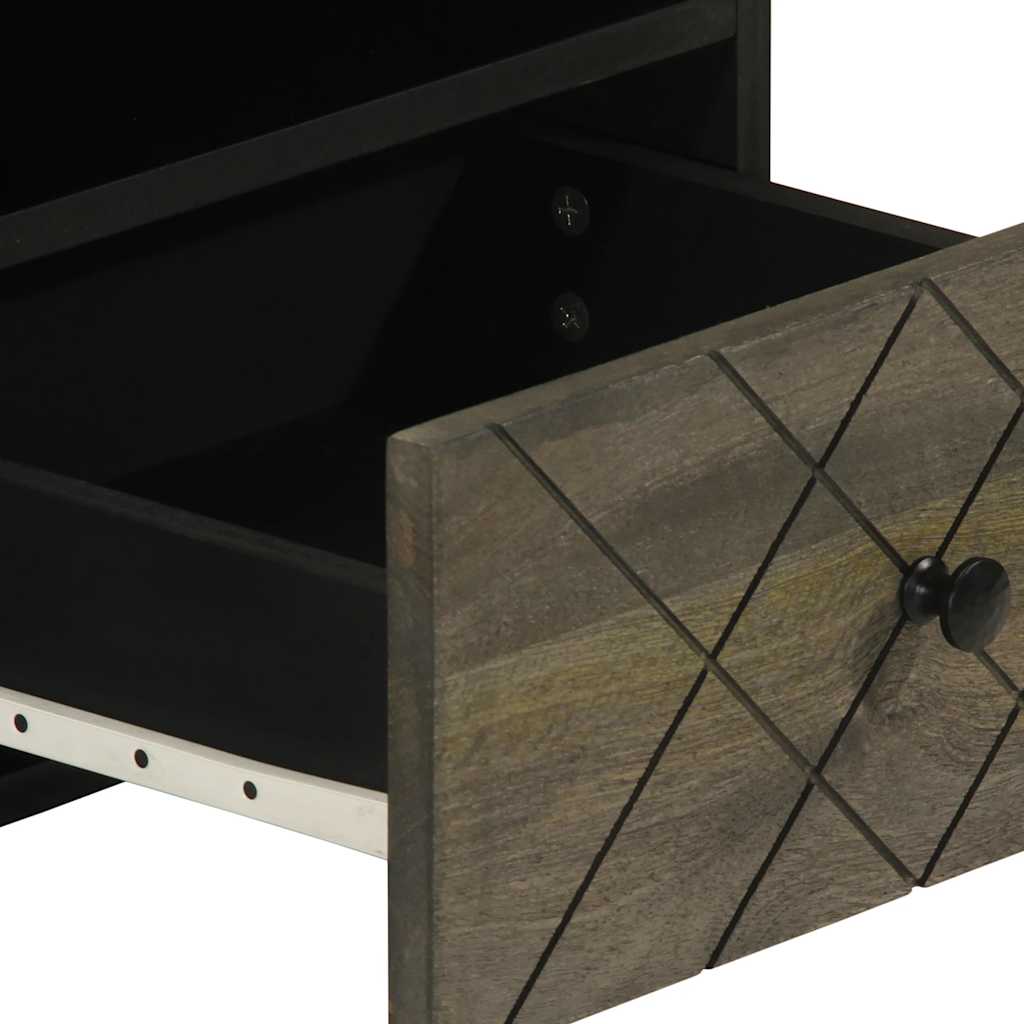 Coffee Table Black 80X54X40 Cm Solid Wood Mango