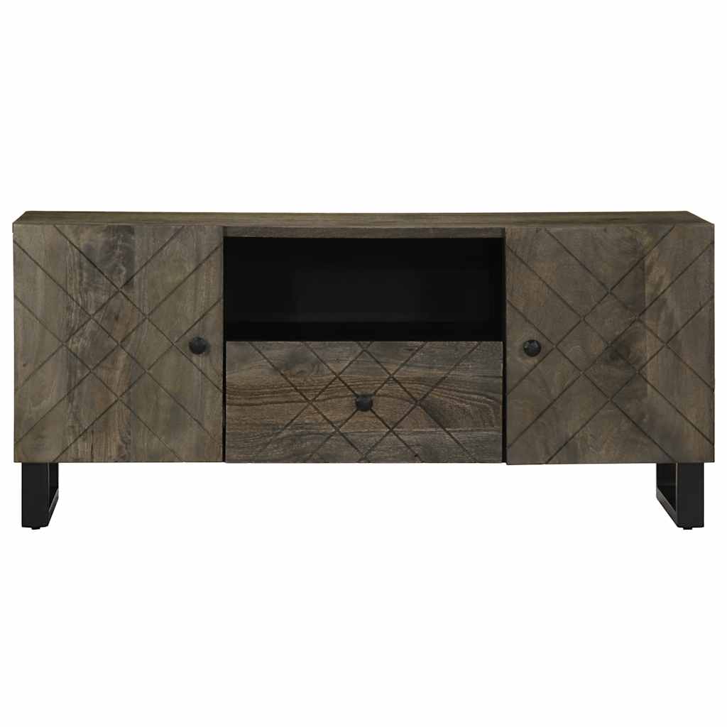 Tv Cabinet Black 105X33X46 Cm Solid Wood Mango