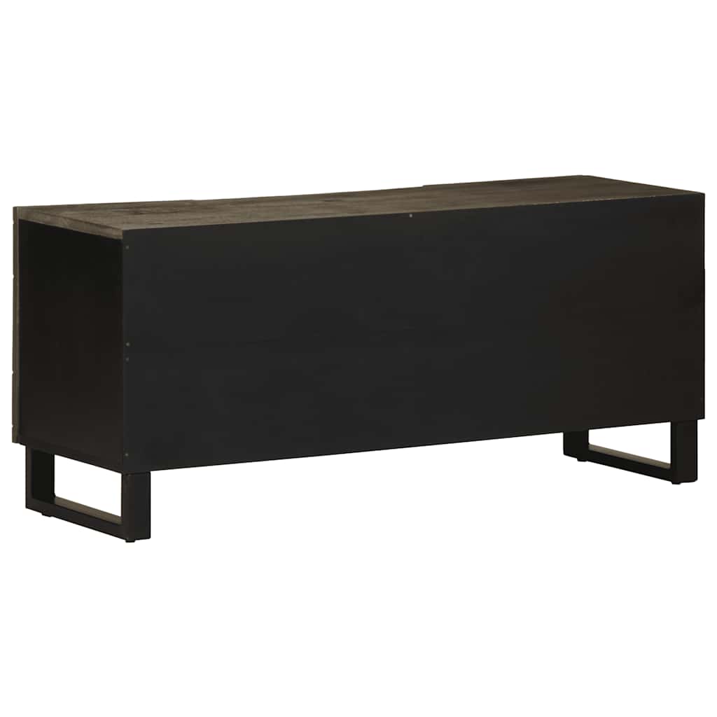 Tv Cabinet Black 105X33X46 Cm Solid Wood Mango