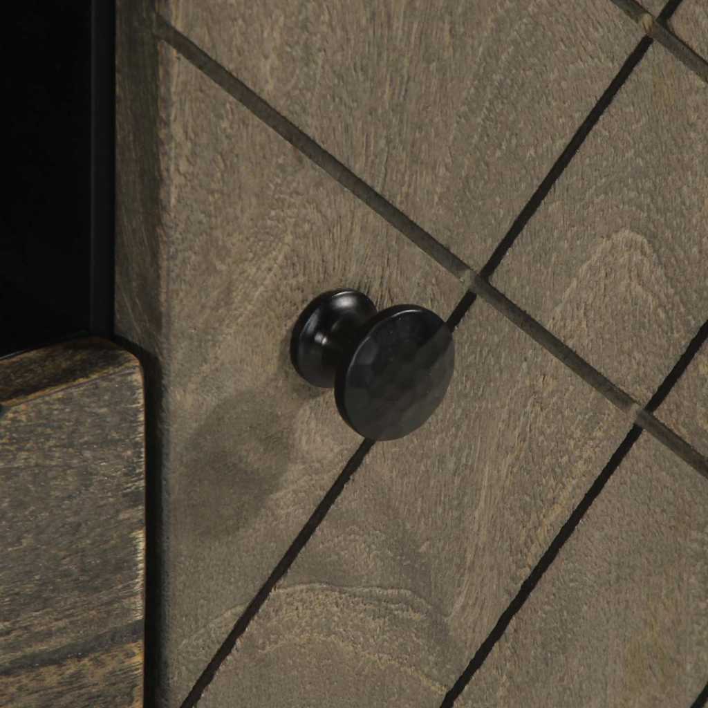 Tv Cabinet Black 105X33X46 Cm Solid Wood Mango