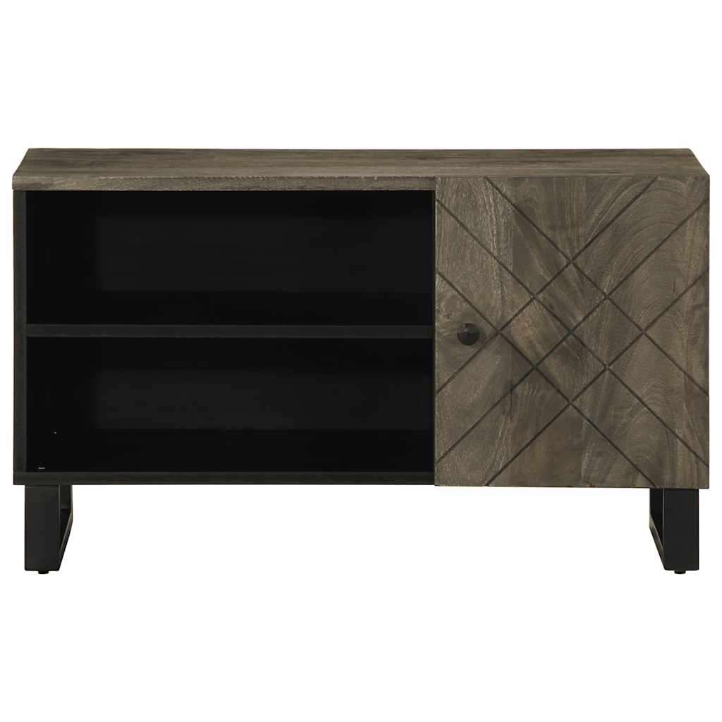 Tv Cabinet Black 80X33X46 Cm Solid Wood Mango
