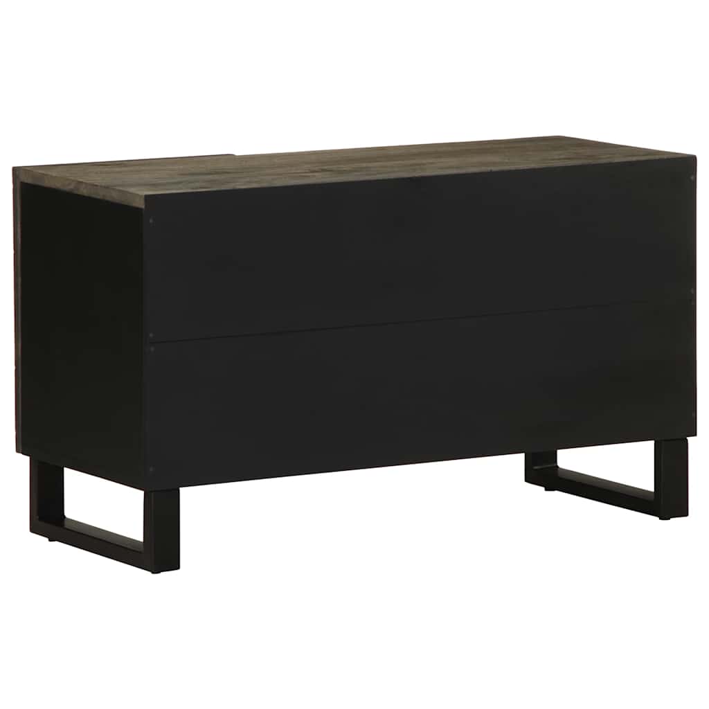 Tv Cabinet Black 80X33X46 Cm Solid Wood Mango