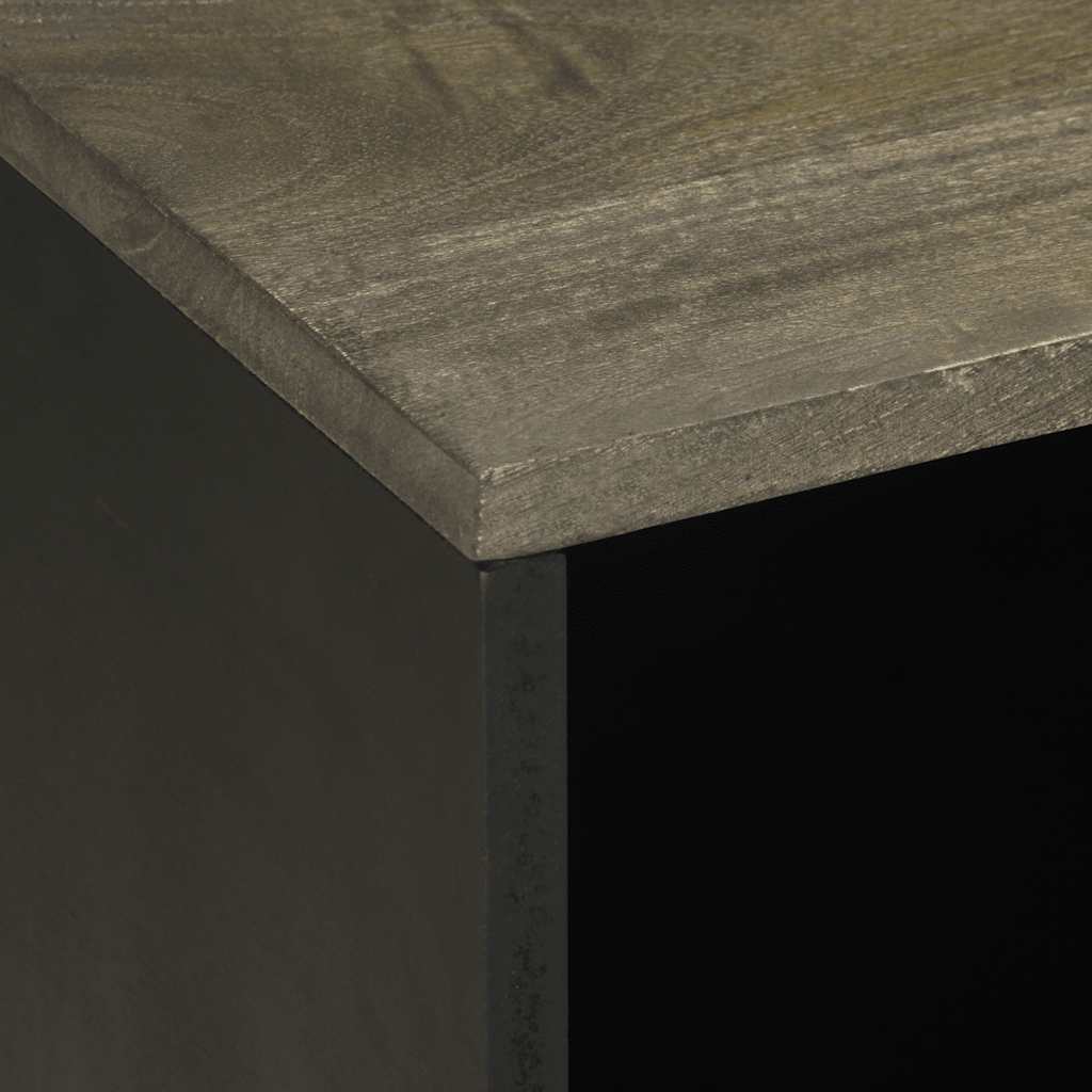 Tv Cabinet Black 80X33X46 Cm Solid Wood Mango