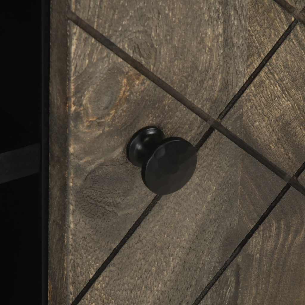 Tv Cabinet Black 80X33X46 Cm Solid Wood Mango