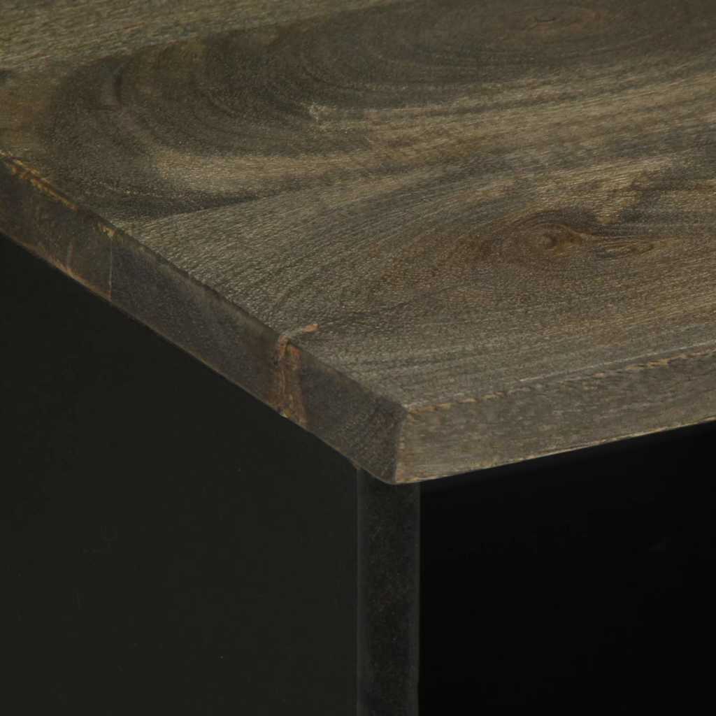 Tv Cabinet Black 100X33X46 Cm Solid Wood Mango