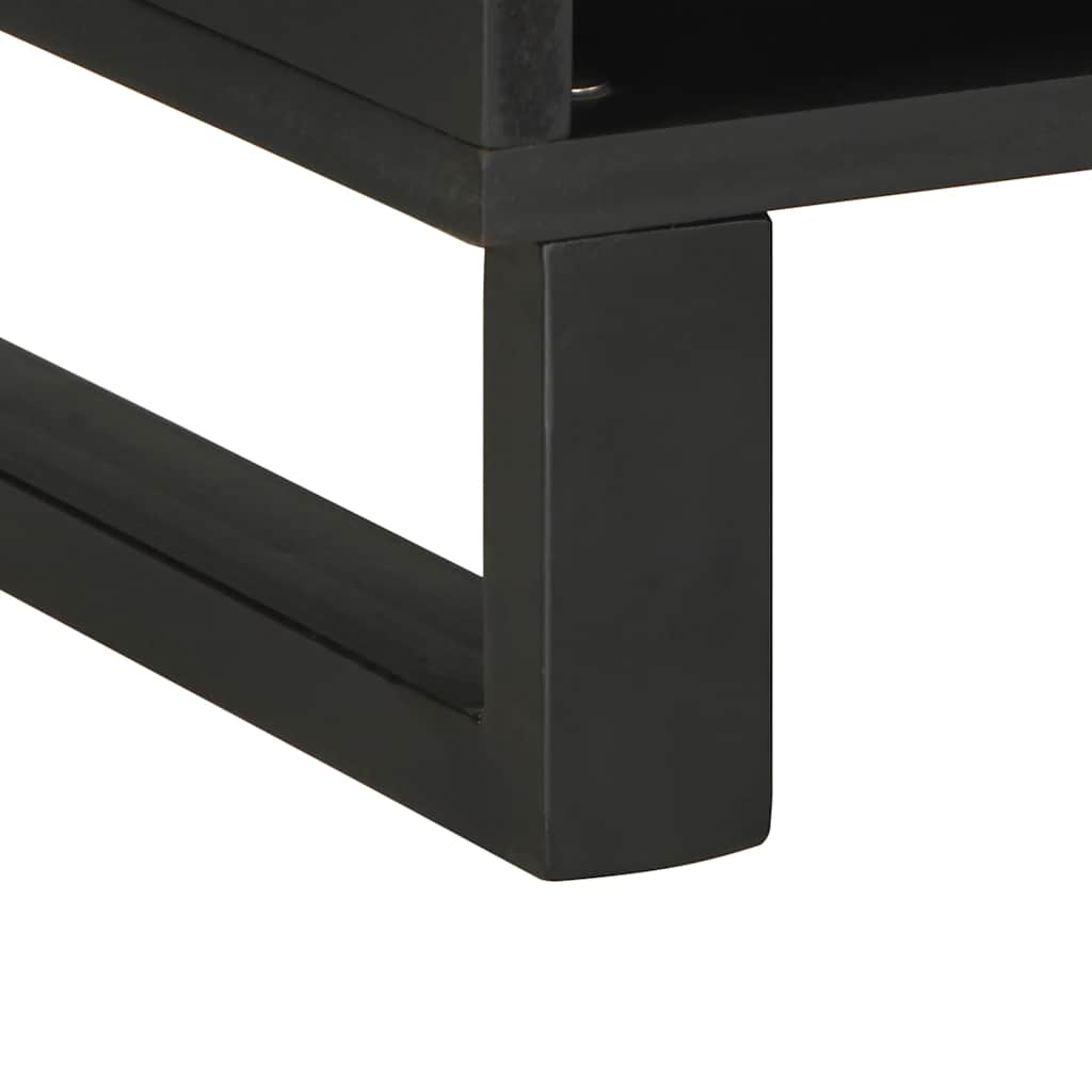 Tv Cabinet Black 100X33X46 Cm Solid Wood Mango