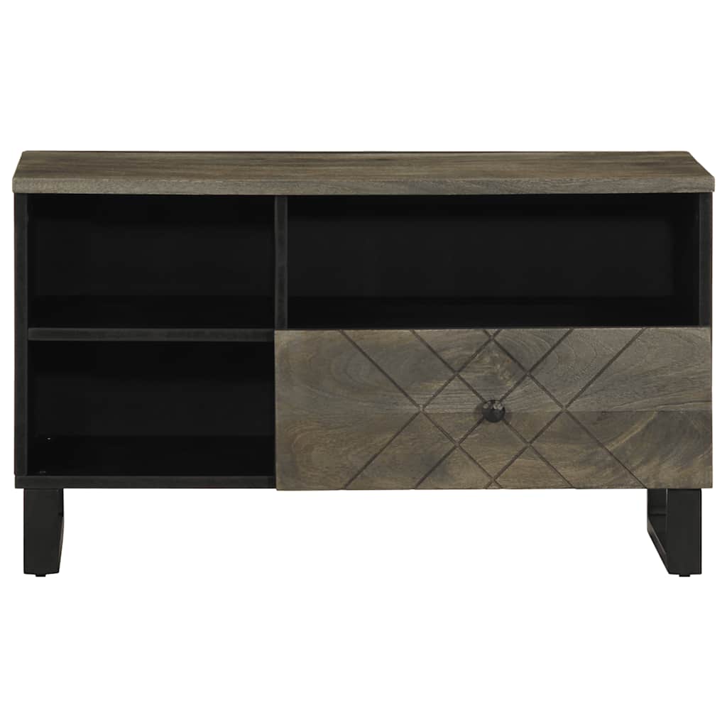Tv Cabinet Black 80X33X46 Cm Solid Wood Mango