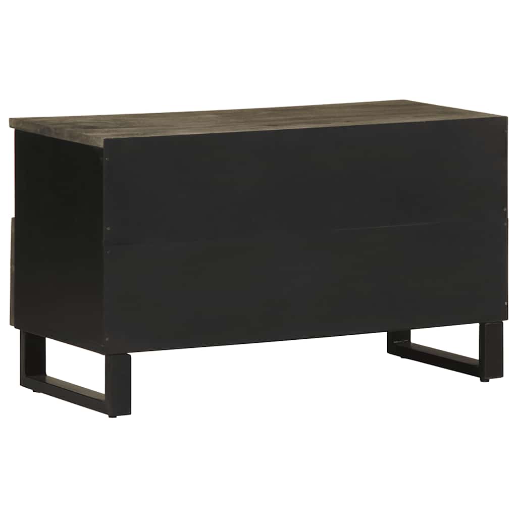 Tv Cabinet Black 80X33X46 Cm Solid Wood Mango