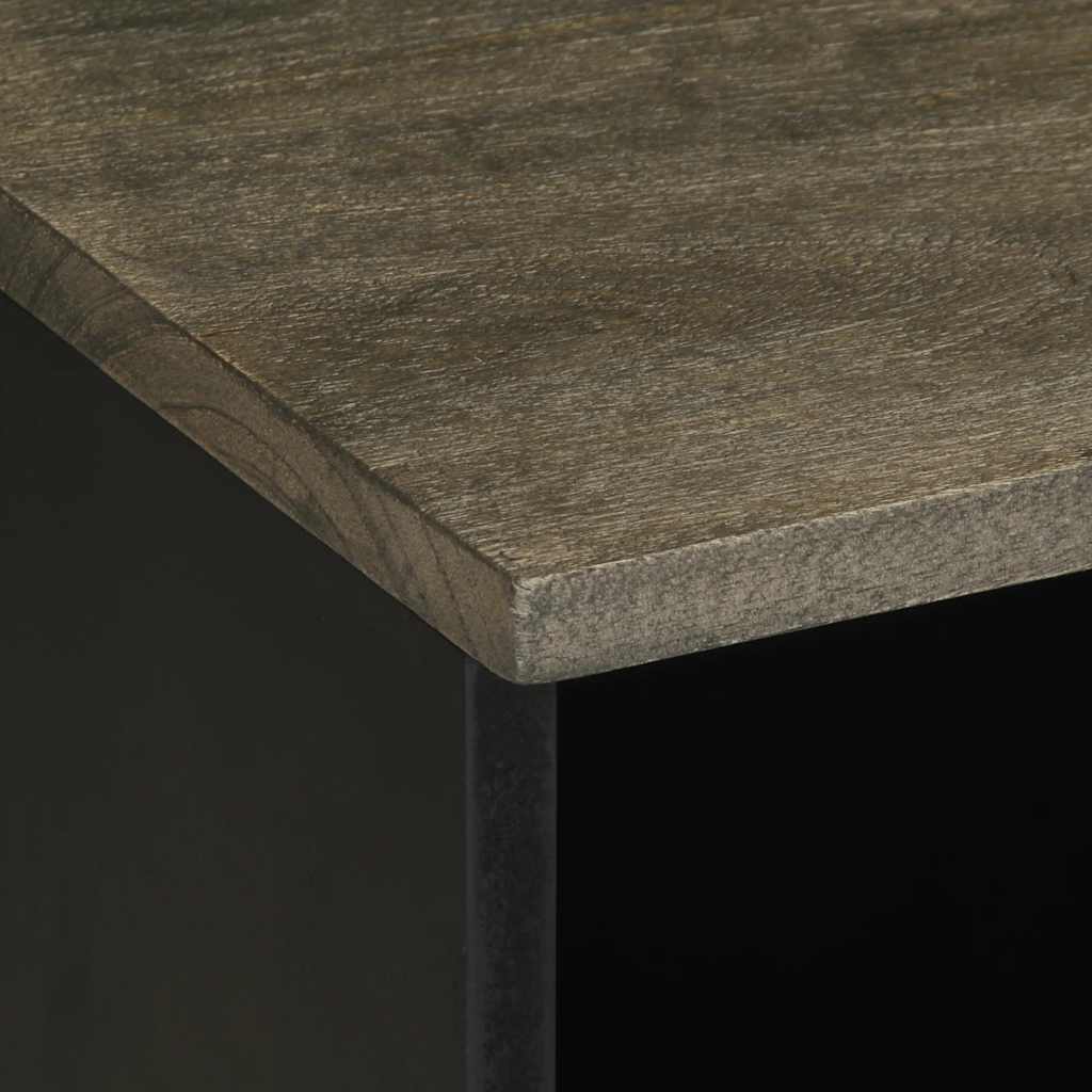 Tv Cabinet Black 80X33X46 Cm Solid Wood Mango