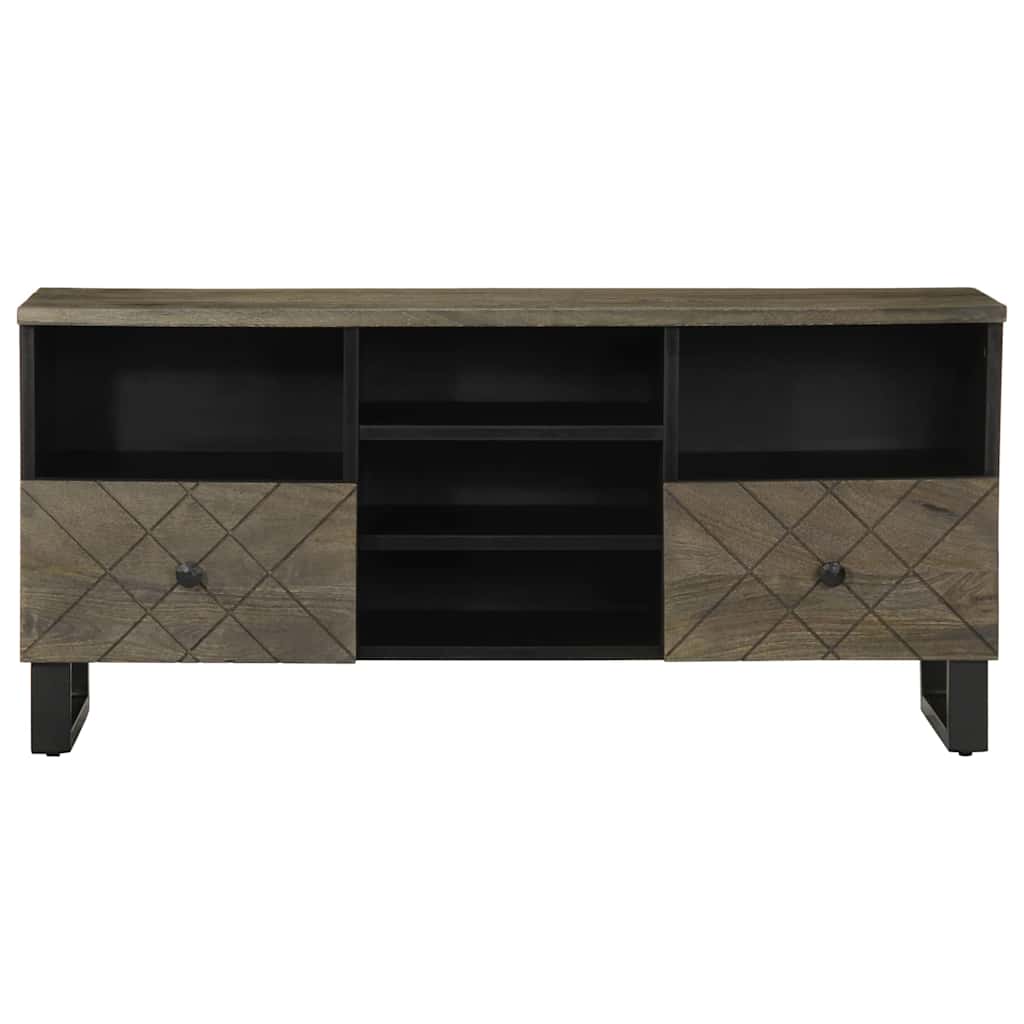 Tv Cabinet Black 100X33X46 Cm Solid Wood Mango