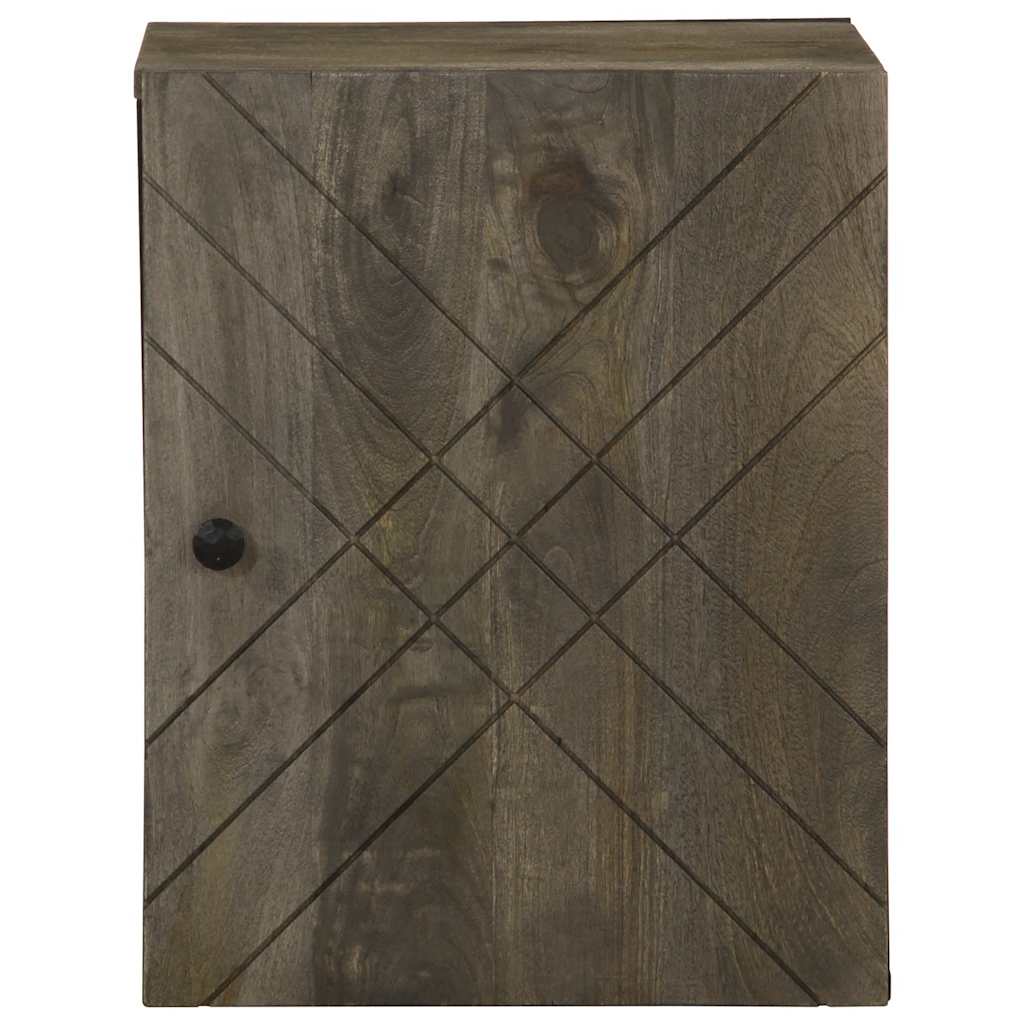 Wall-Mounted Bathroom Cabinet Black 38X33X48 Cm Solid Wood Mango