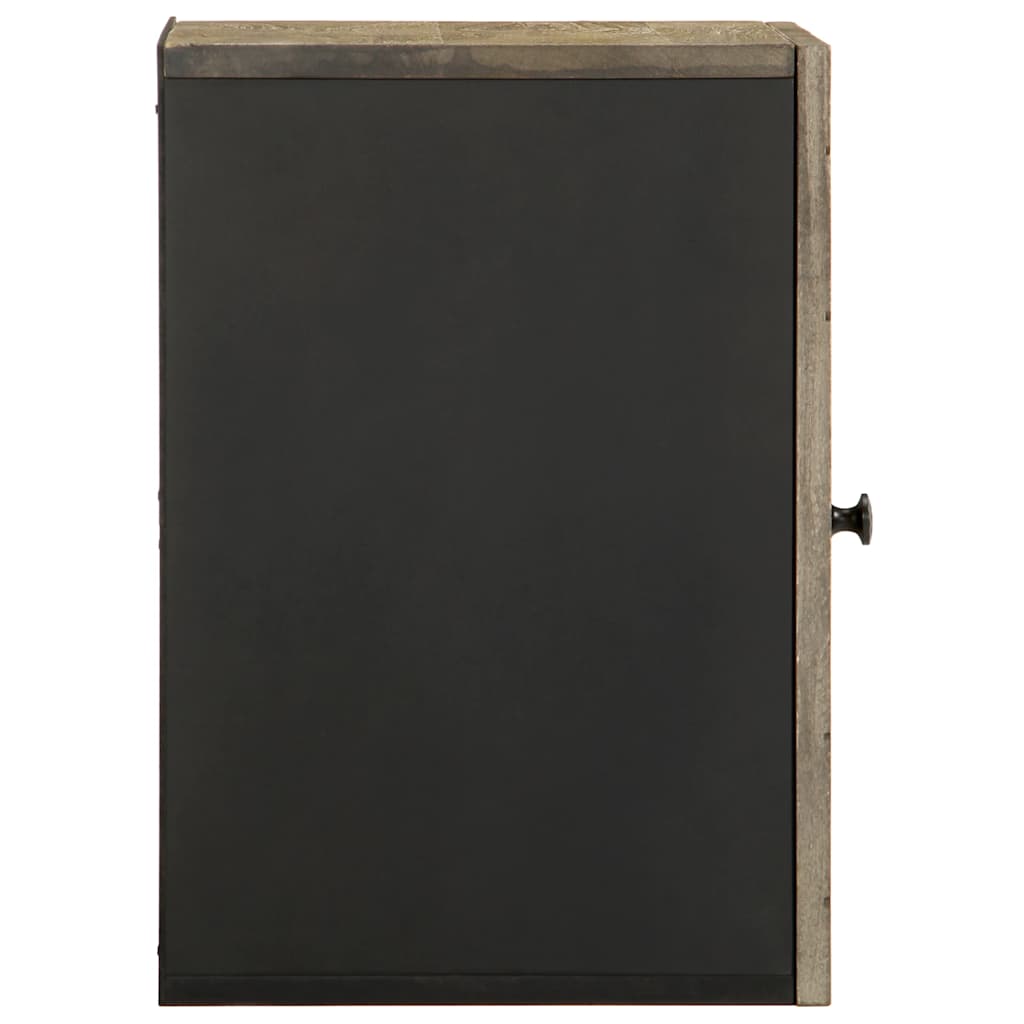 Wall-Mounted Bathroom Cabinet Black 38X33X48 Cm Solid Wood Mango