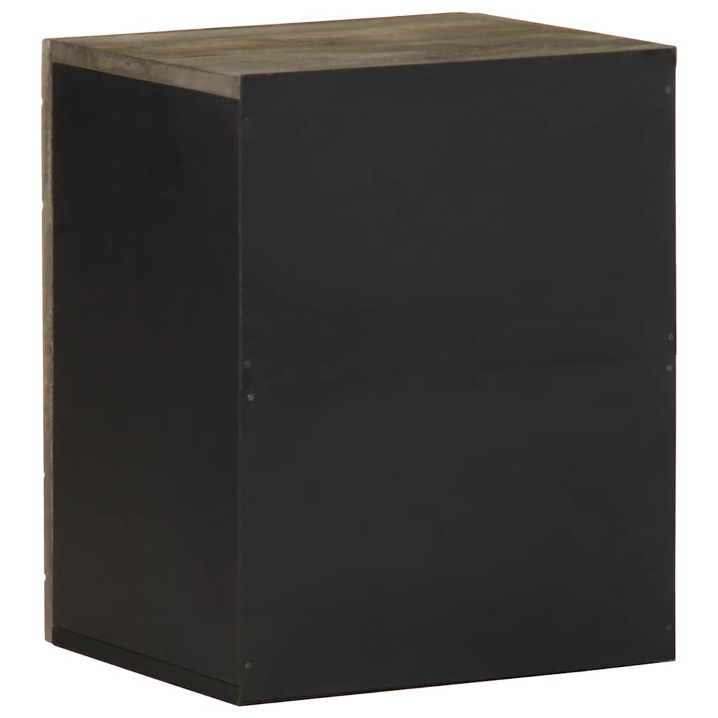 Wall-Mounted Bathroom Cabinet Black 38X33X48 Cm Solid Wood Mango