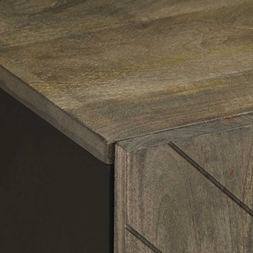 Wall-Mounted Bathroom Cabinet Black 38X33X48 Cm Solid Wood Mango