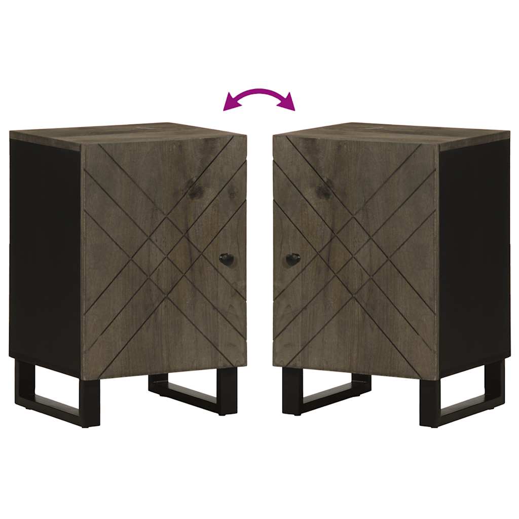 Bathroom Cabinet Black 38X33X58 Cm Solid Wood Mango