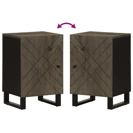 Bathroom Cabinet Black 38X33X58 Cm Solid Wood Mango