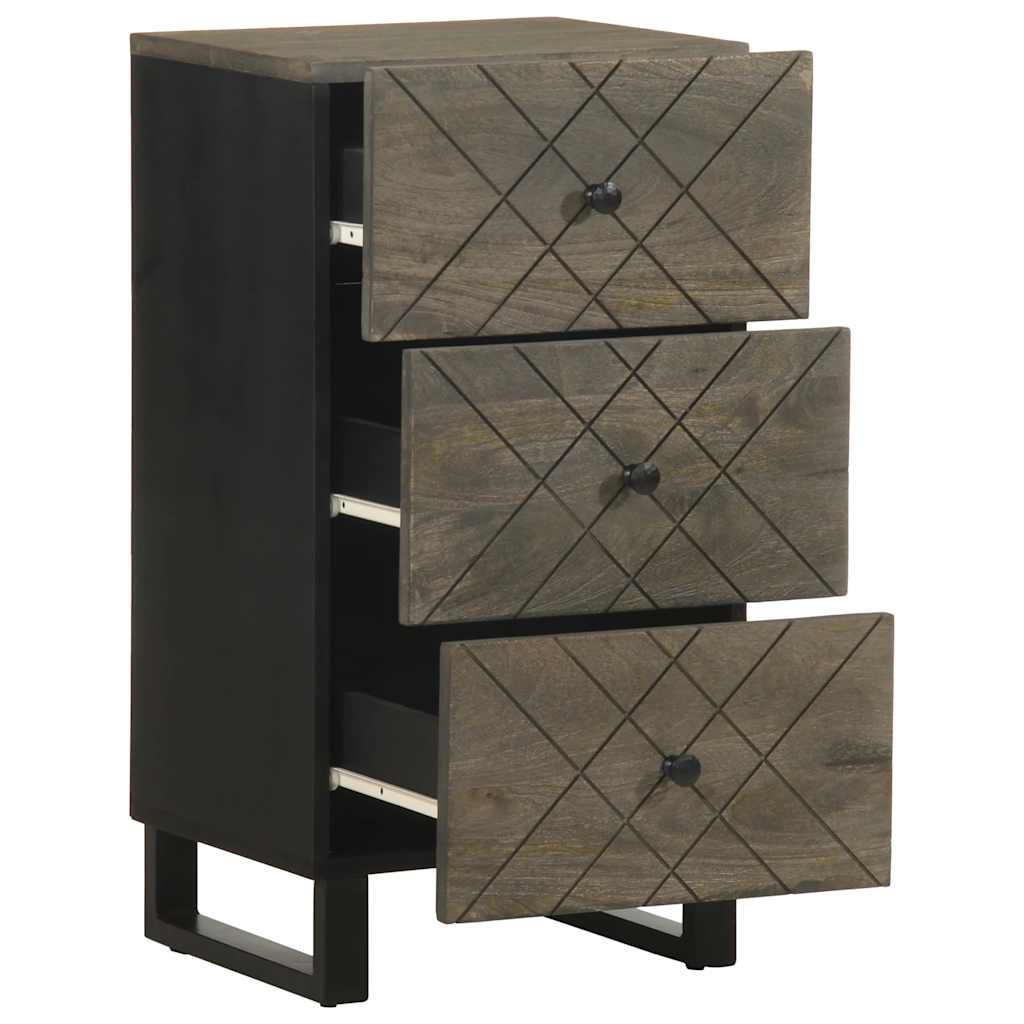 Sideboard Black 40X33X75 Cm Solid Wood Mango