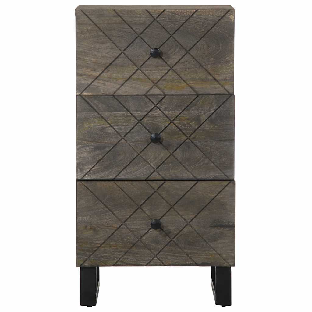 Sideboard Black 40X33X75 Cm Solid Wood Mango