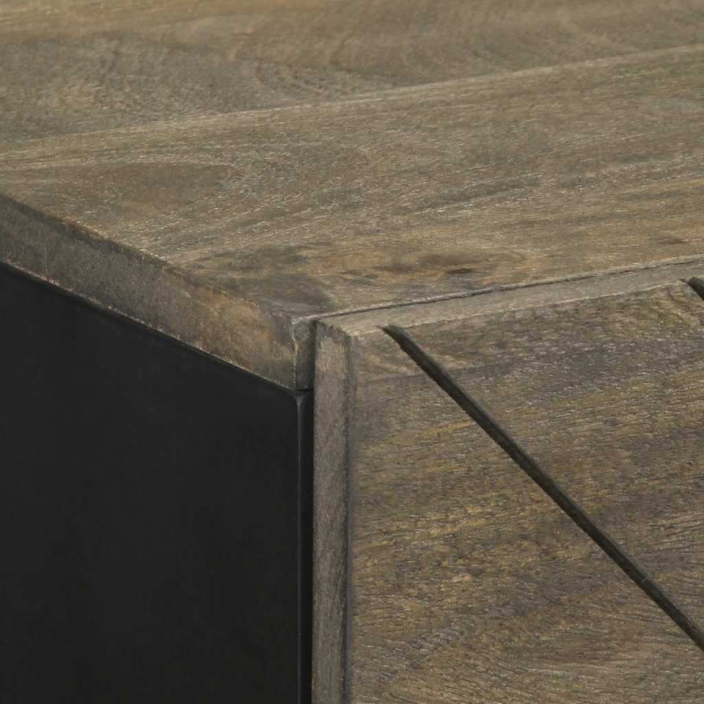 Sideboard Black 40X33X75 Cm Solid Wood Mango