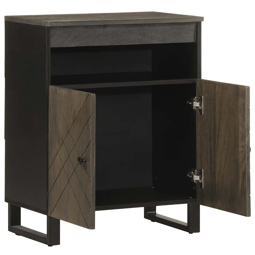 Sideboard Black 60X33X75 Cm Solid Wood Mango