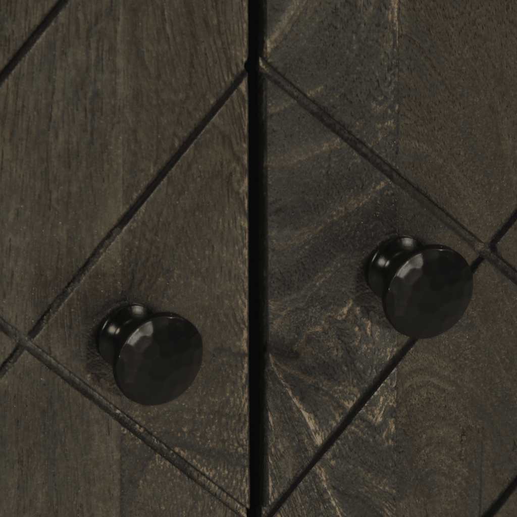 Sideboard Black 60X33X75 Cm Solid Wood Mango