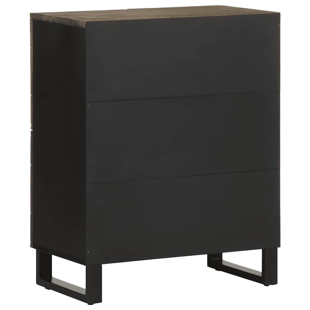 Sideboard Black 60X33X75 Cm Solid Wood Mango