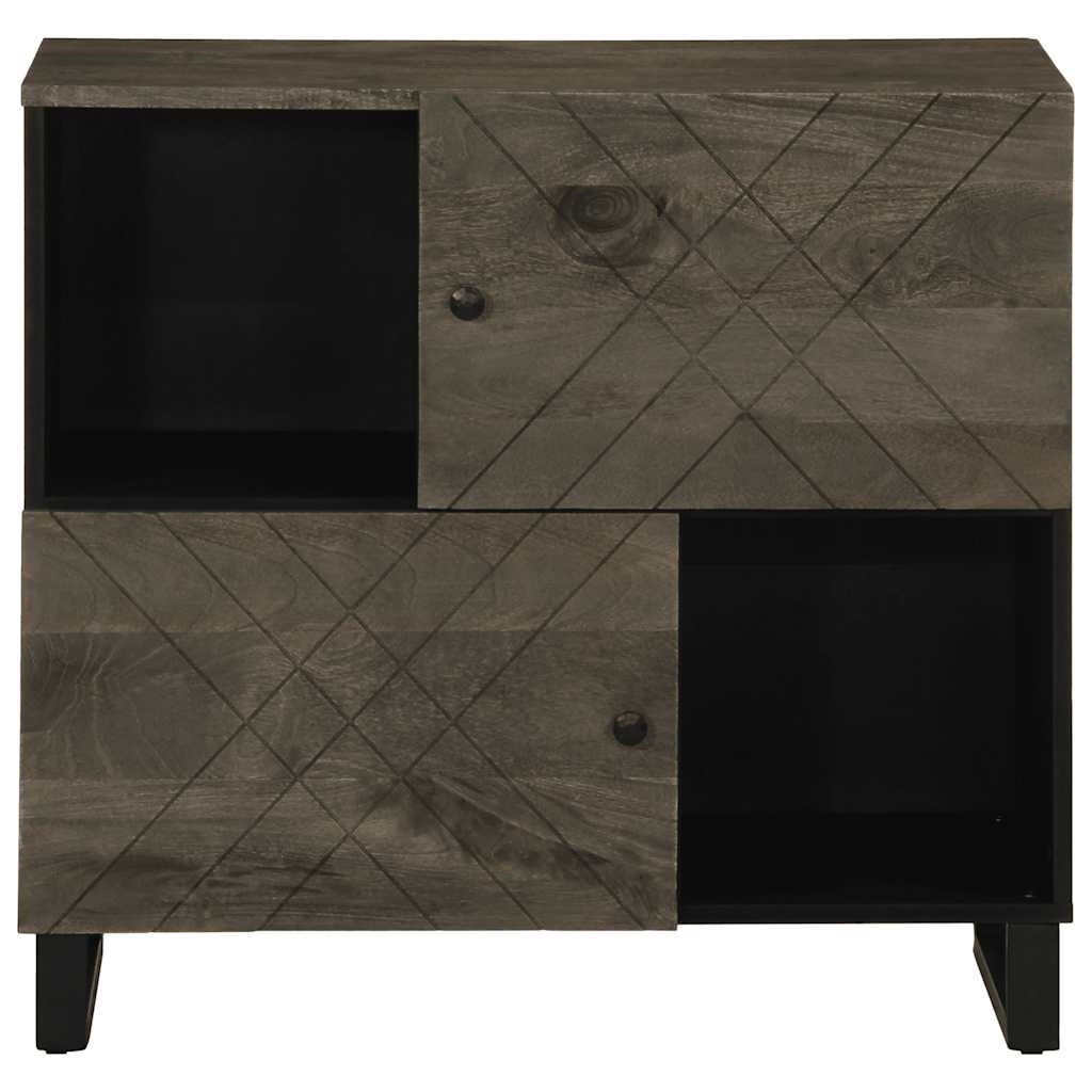 Sideboard Black 80X33X75 Cm Solid Wood Mango