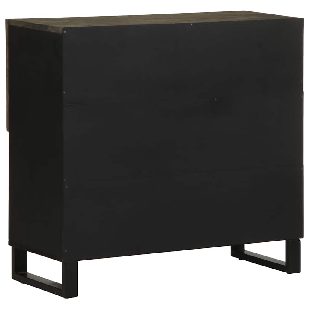 Sideboard Black 80X33X75 Cm Solid Wood Mango