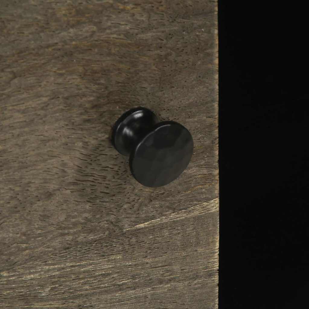 Sideboard Black 80X33X75 Cm Solid Wood Mango