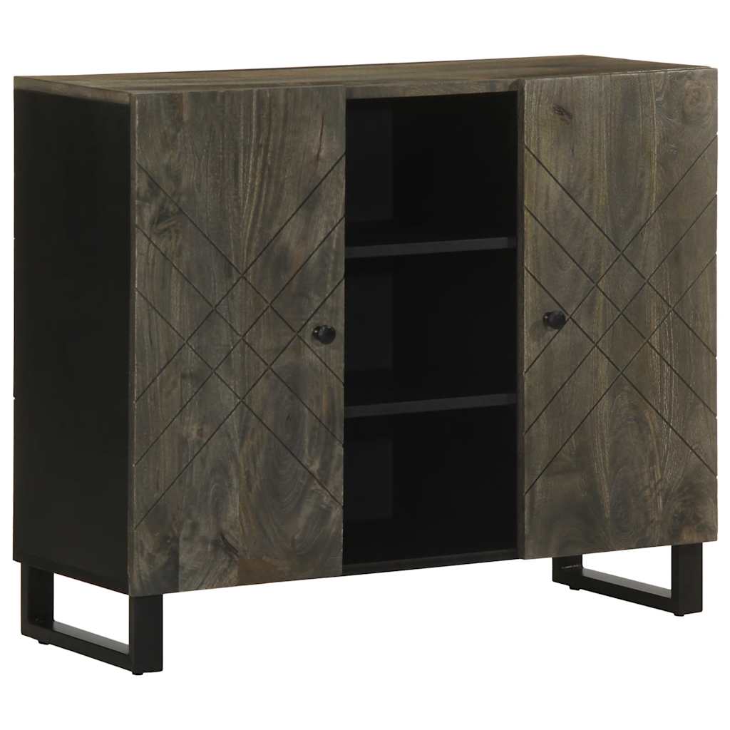 Sideboard Black 90X33X75 Cm Solid Wood Mango