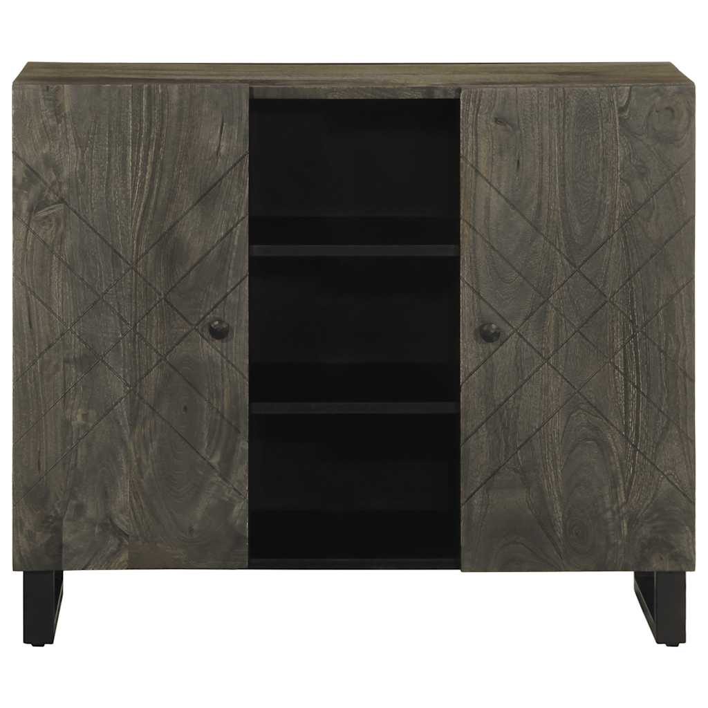Sideboard Black 90X33X75 Cm Solid Wood Mango