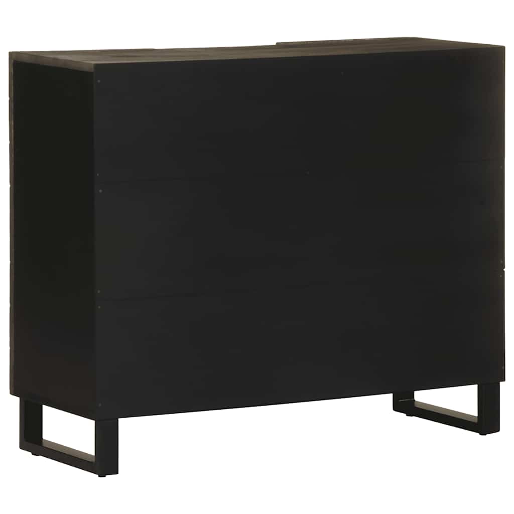 Sideboard Black 90X33X75 Cm Solid Wood Mango