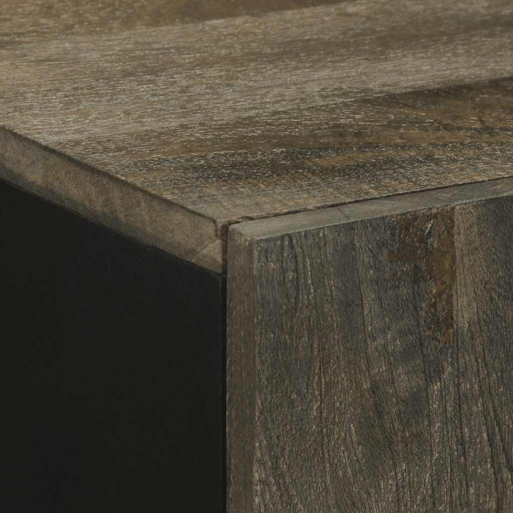 Sideboard Black 90X33X75 Cm Solid Wood Mango