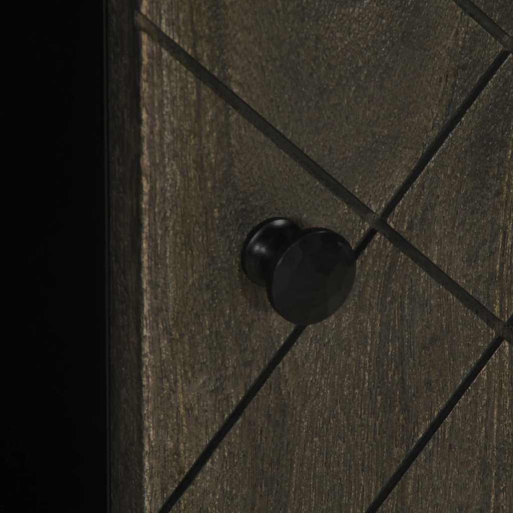 Sideboard Black 90X33X75 Cm Solid Wood Mango