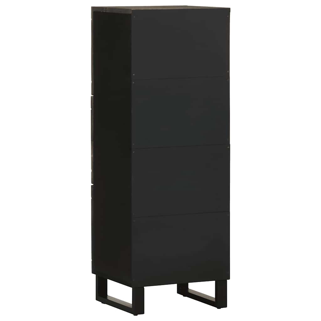 Highboard Black 40X33X110 Cm Solid Wood Mango
