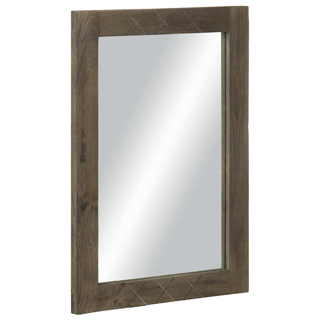 Bathroom Mirror Grey 50X3X70 Cm Solid Wood Mango