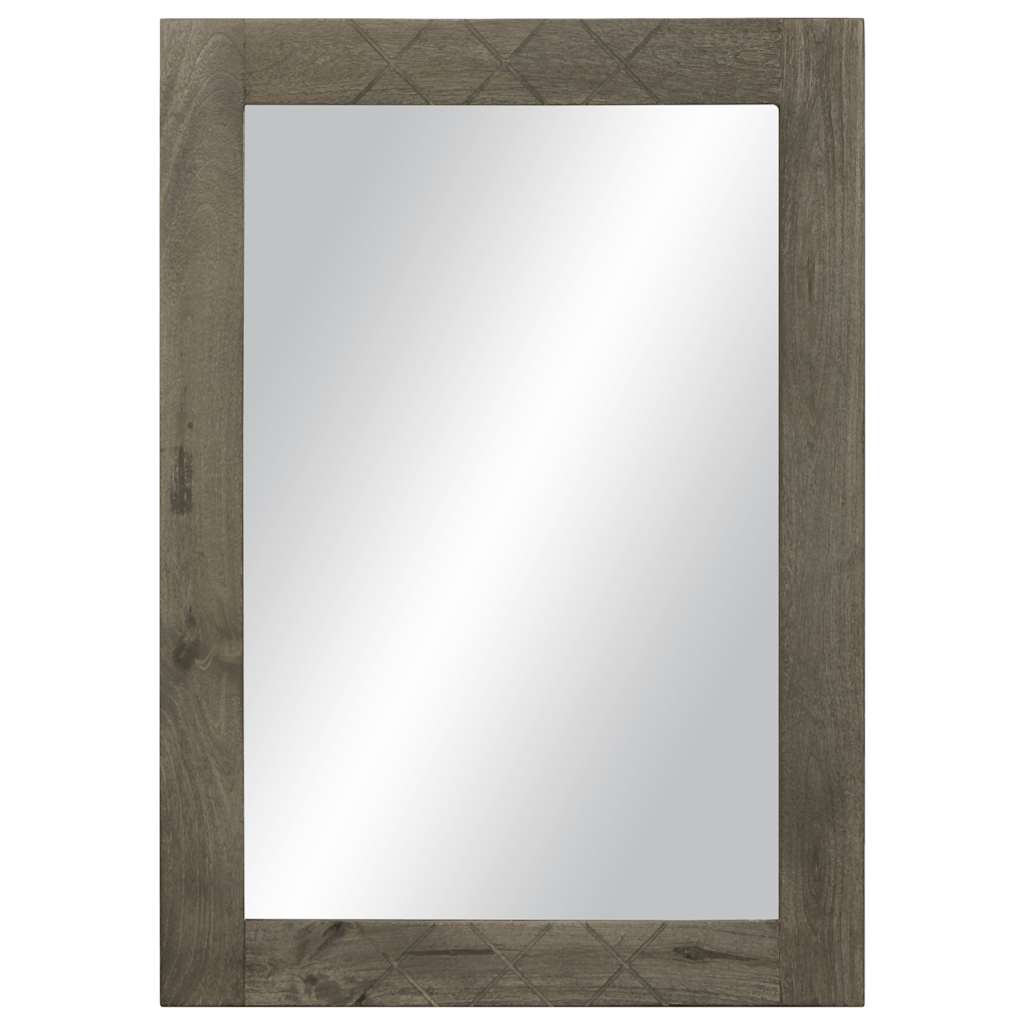 Bathroom Mirror Grey 50X3X70 Cm Solid Wood Mango