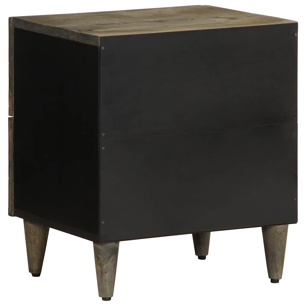 Bedside Cabinet Light Grey 40X33X46 Cm Solid Wood Mango