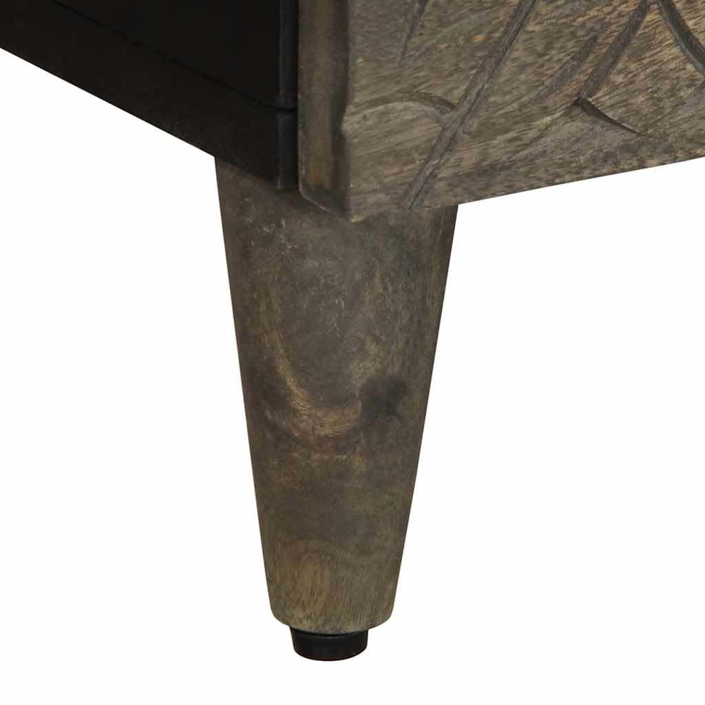 Bedside Cabinet Light Grey 40X33X46 Cm Solid Wood Mango