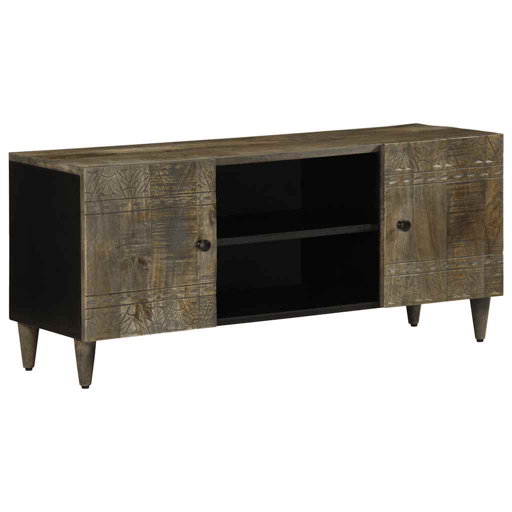 Tv Cabinet Light Grey 105X33.5X46 Cm Solid Wood Mango