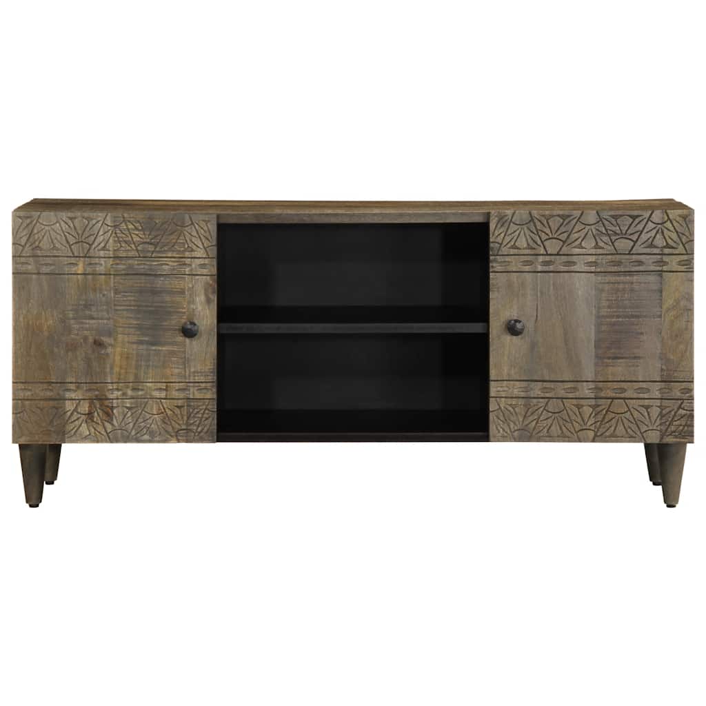 Tv Cabinet Light Grey 105X33.5X46 Cm Solid Wood Mango