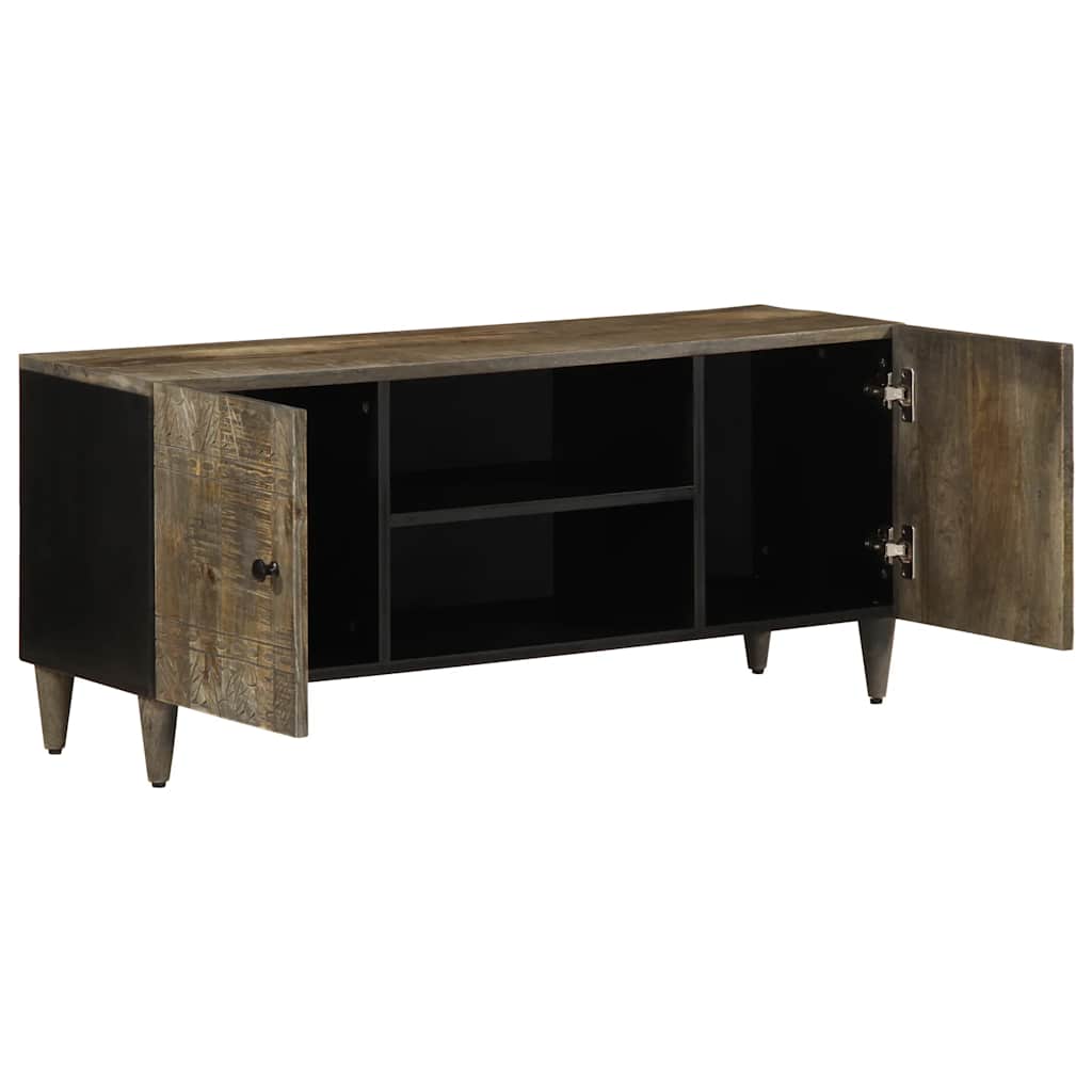 Tv Cabinet Light Grey 105X33.5X46 Cm Solid Wood Mango