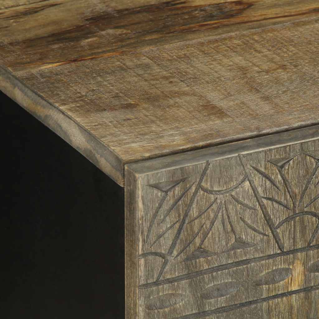 Tv Cabinet Light Grey 105X33.5X46 Cm Solid Wood Mango