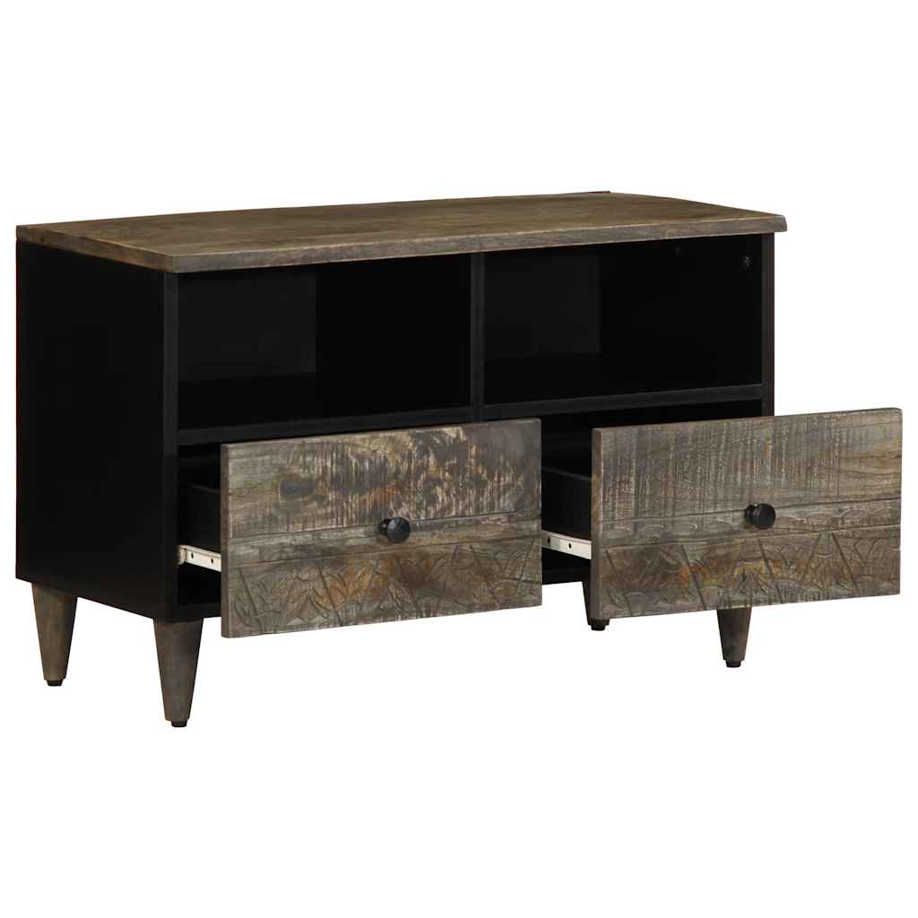 Tv Cabinet Light Grey 70X33.5X46 Cm Solid Wood Mango