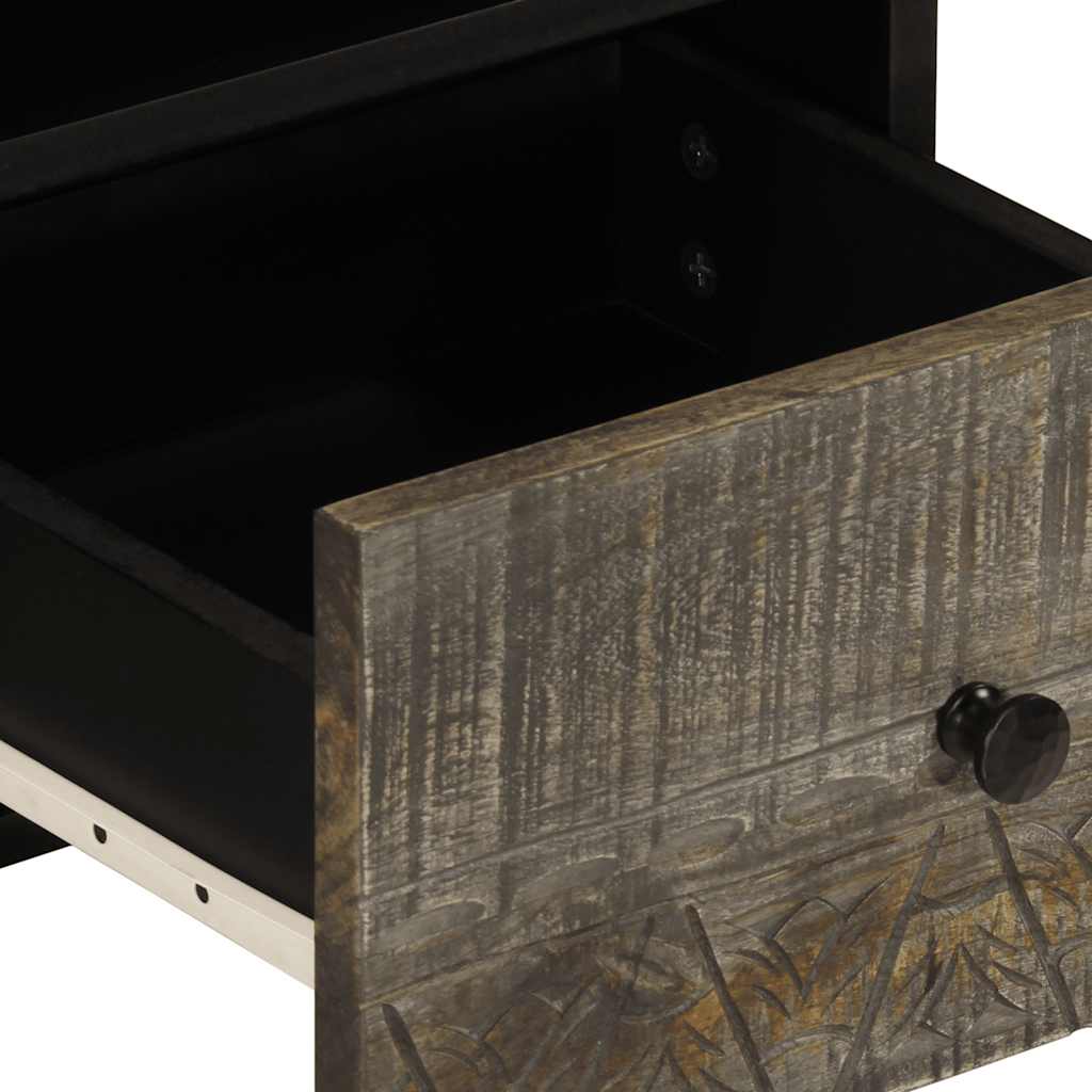 Tv Cabinet Light Grey 70X33.5X46 Cm Solid Wood Mango