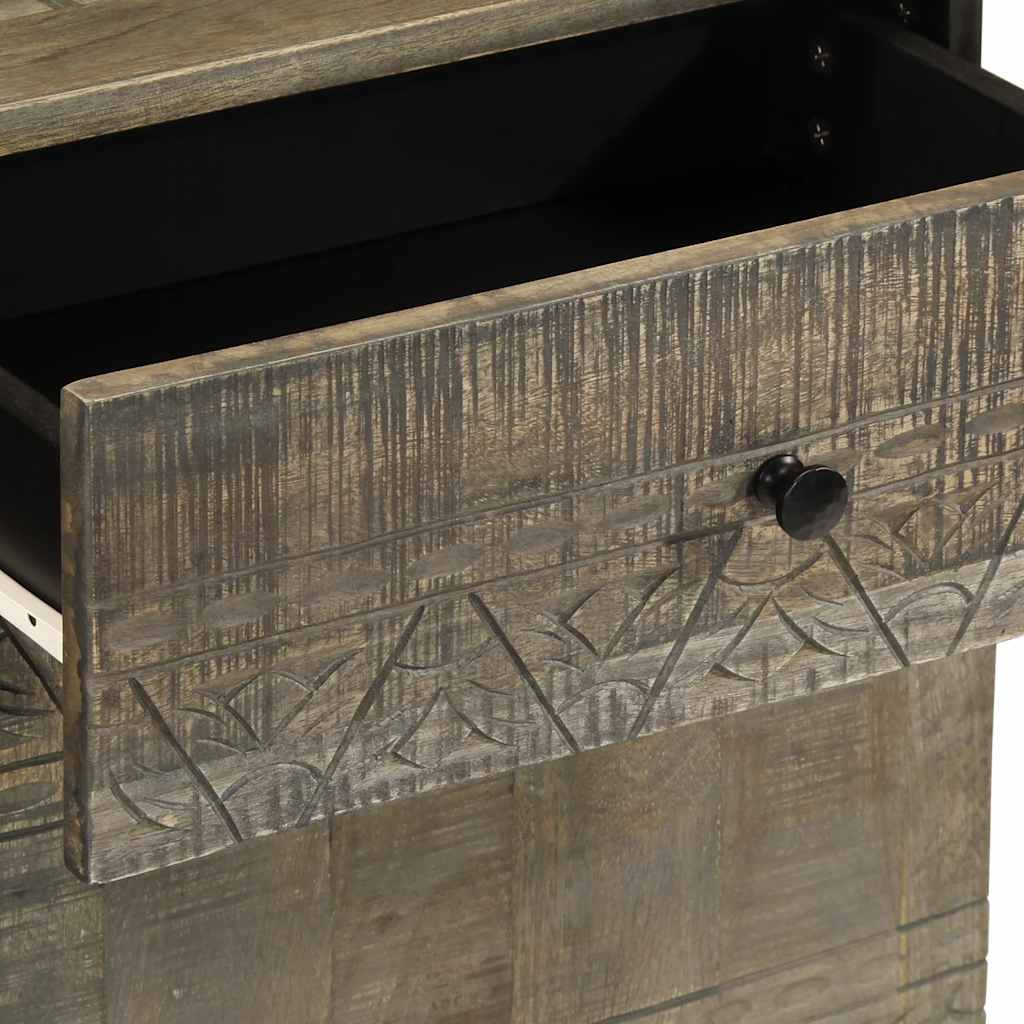 Bedside Cabinet Light Grey 50X33X60 Cm Solid Wood Mango