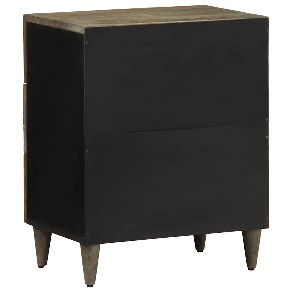 Bedside Cabinet Light Grey 50X33X60 Cm Solid Wood Mango