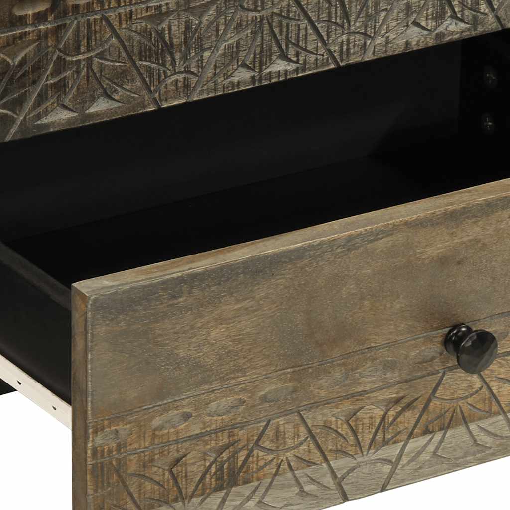 Bedside Cabinet Light Grey 50X33X60 Cm Solid Wood Mango