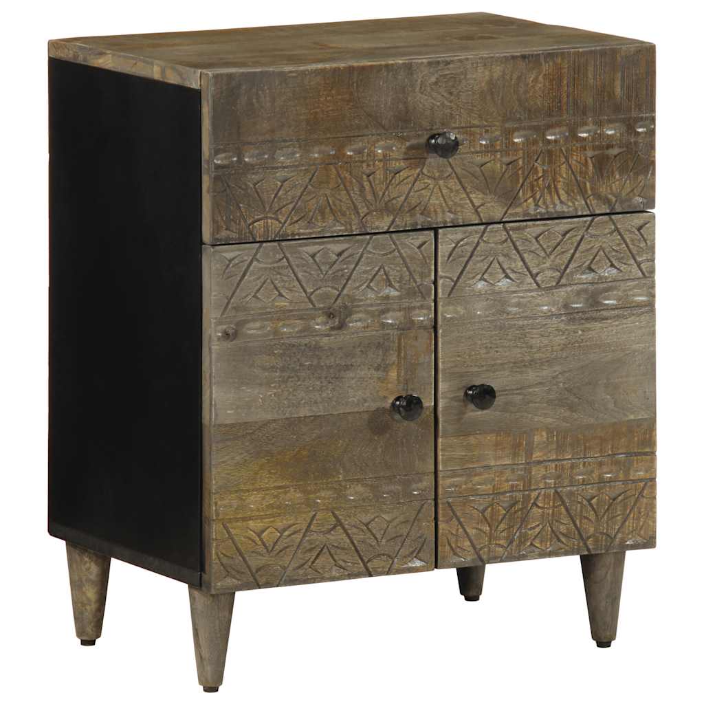 Bedside Cabinet Light Grey 50X33X60 Cm Solid Wood Mango