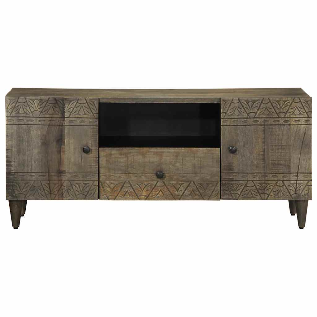 Tv Cabinet Light Grey 105X33.5X46 Cm Solid Wood Mango